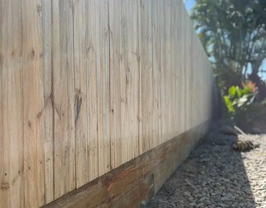 Timber sleeper + timber fence